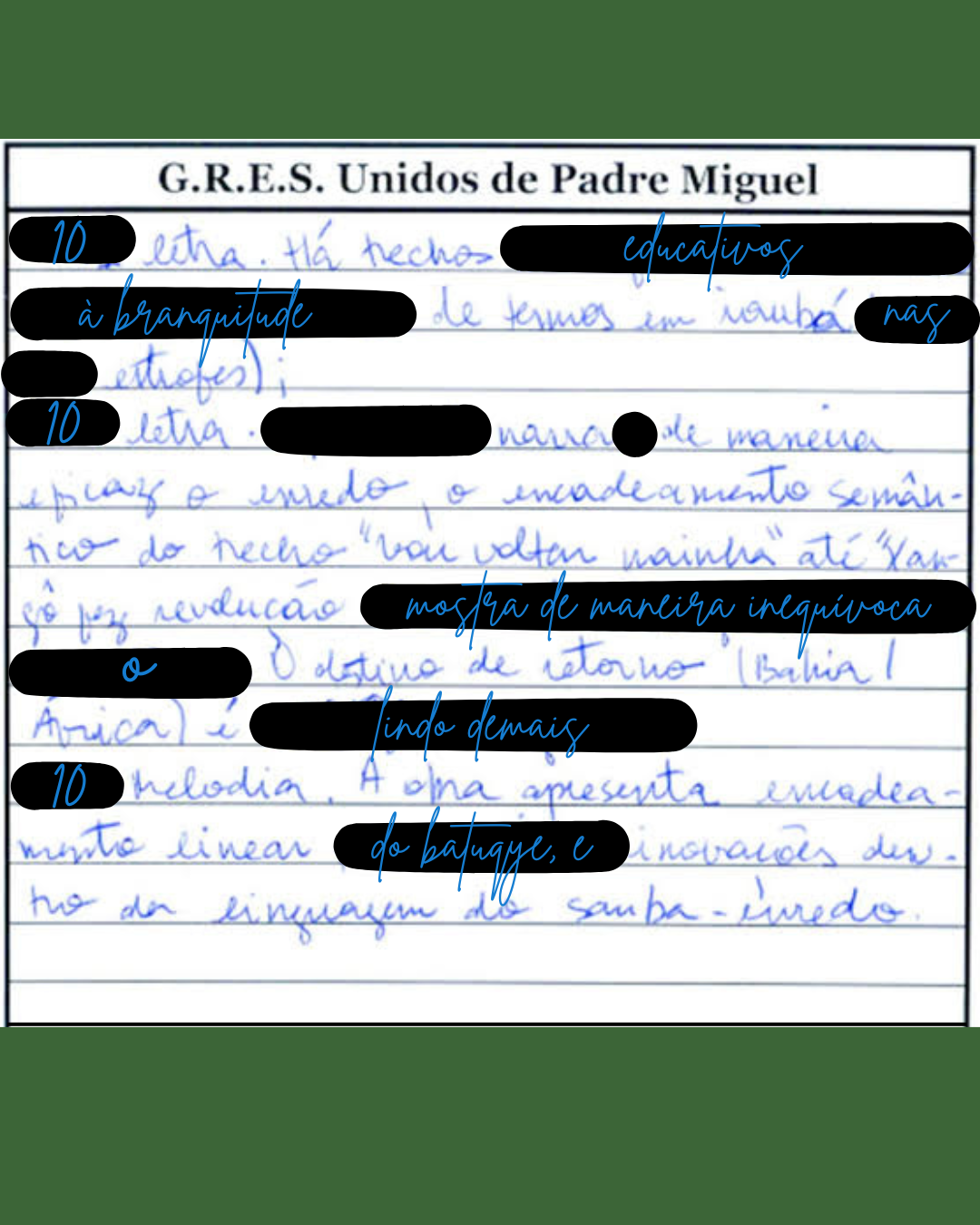 Poema de Lado, a conclusão.